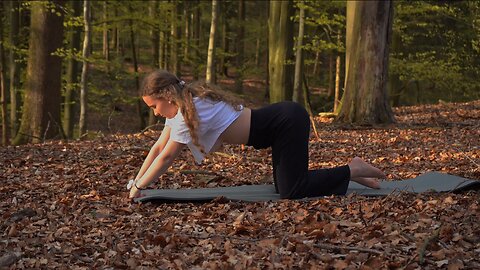 yoga in the forest is a vibe 🌲🍂