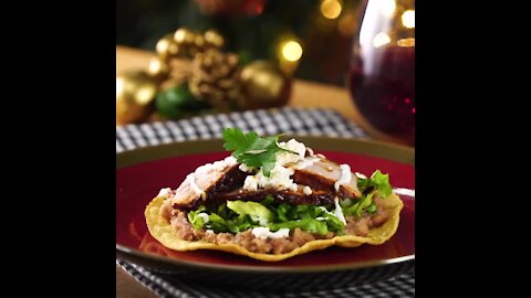 Pork Tostadas Enchilado