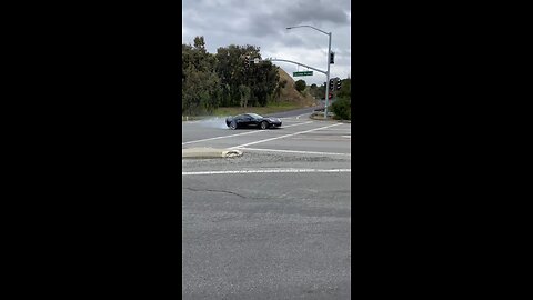 Corvette doing a crazy Power Slide.