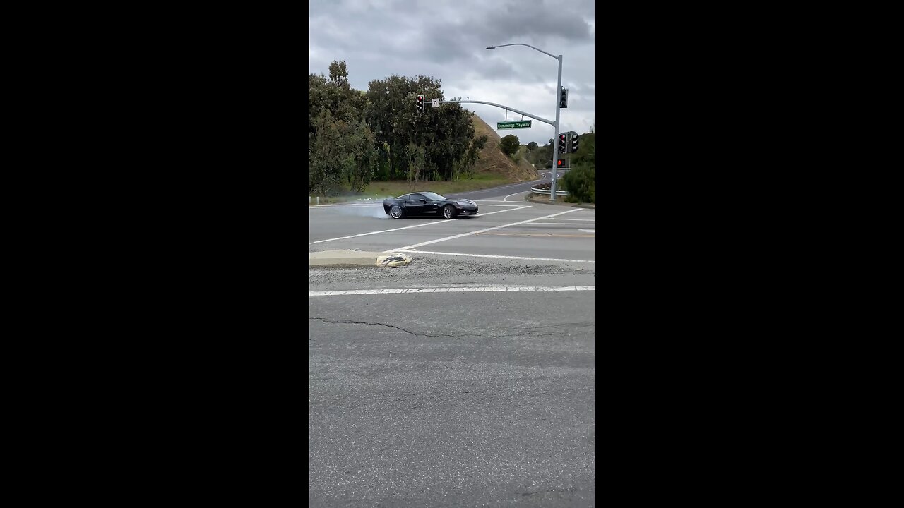 Corvette doing a crazy Power Slide.