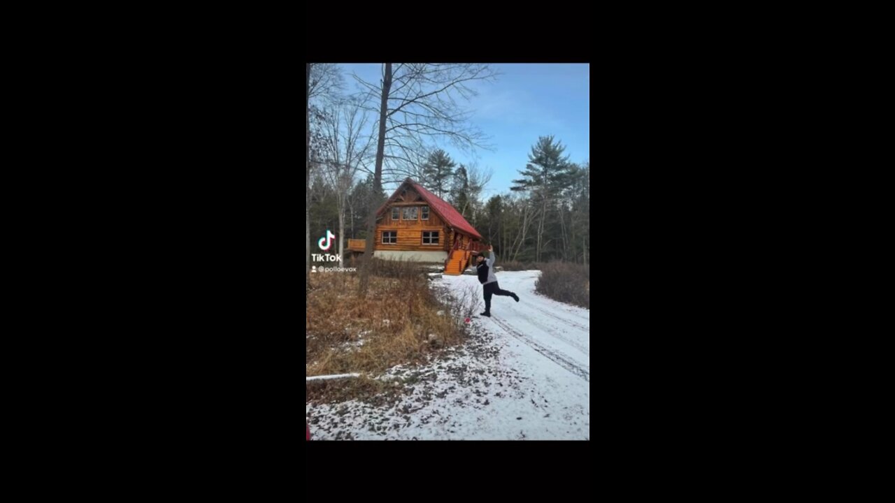 Beautiful cabin in the woods with my wife