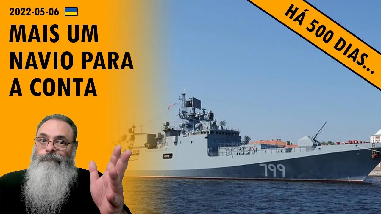 #Ucrânia 2022-05-06: Navio russo ALMIRANTE MAKAROV foi atingido por míssil NEPTUNE