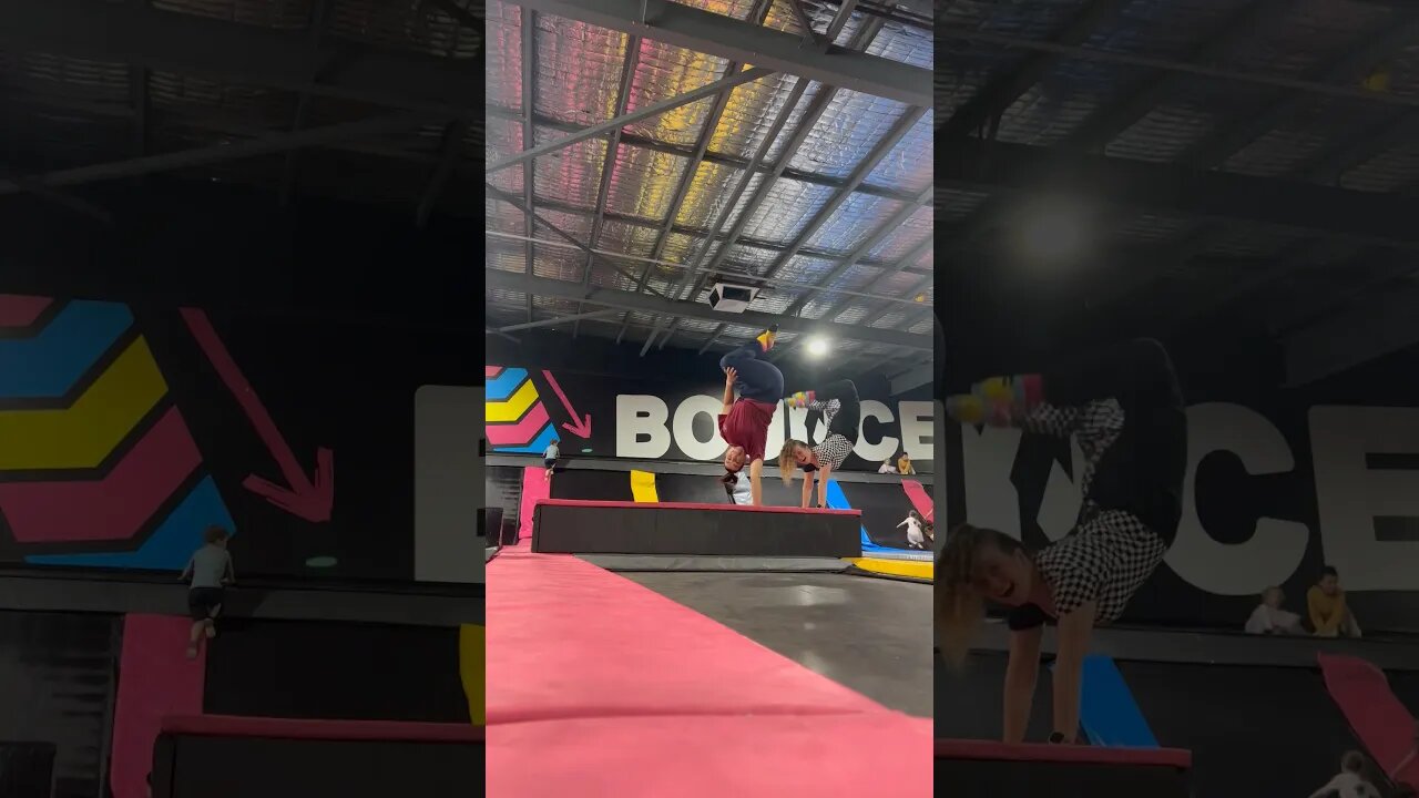 Flipping fun with @DemiSkinner #bounce #perth #flips #trampoline