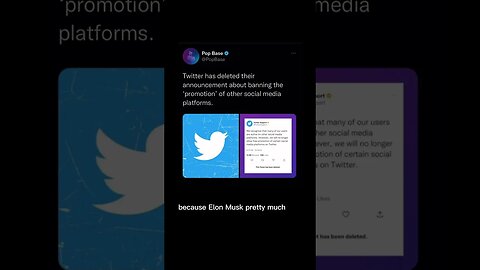 Twitter has deleted their announcement about banning the ‘promotion’ of other social media platforms