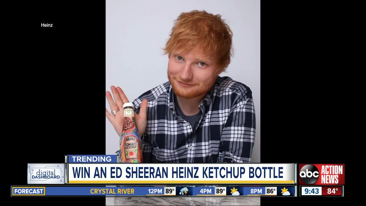 Heinz makes limited edition Ed Sheeran ketchup bottles featuring his tattoos