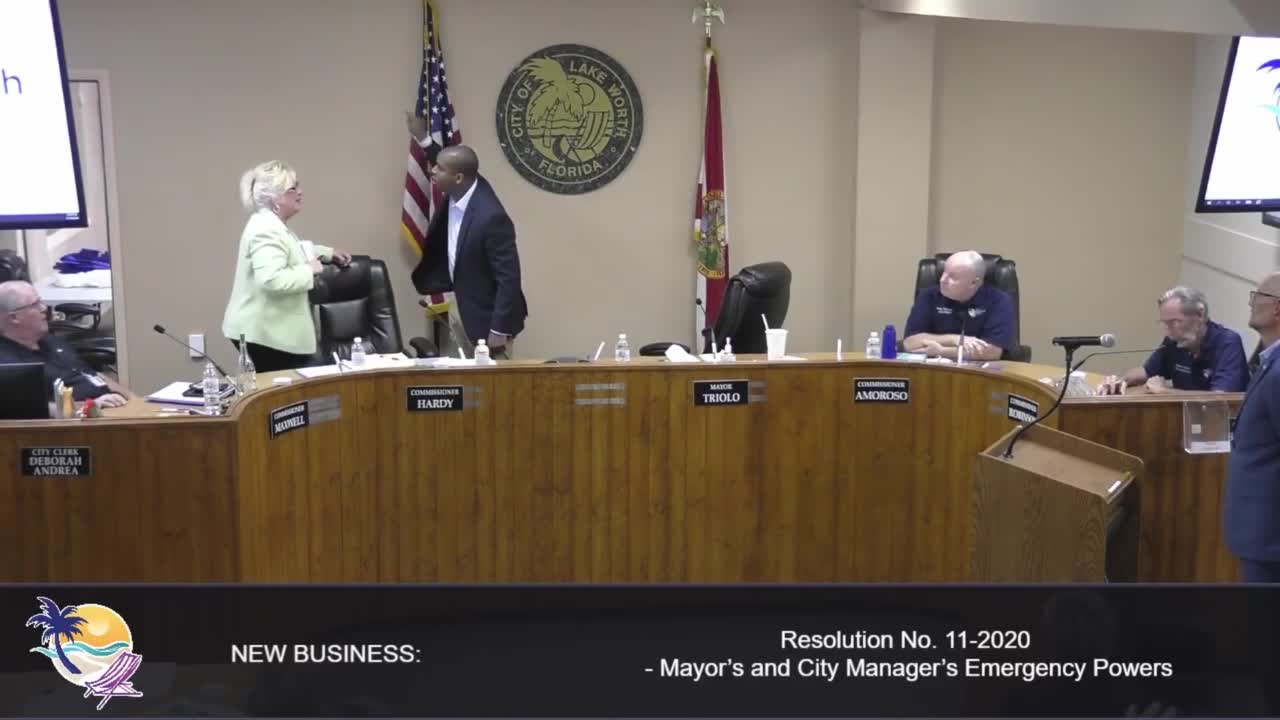 Heated exchange at Lake Worth Beach city commission meeting on Thursday, March 19, 2020