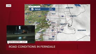 Overnight snow causing slick roads in metro Detroit