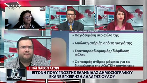 Εγγονή πολύ γνωστής ελληνίδας δημοσιογράφου έκανε εγχείρηση αλλαγής φύλου (ΑΡΤ, 28/9/2022)