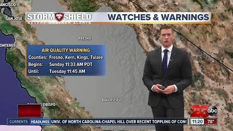 Sunday night weather 11 p.m.