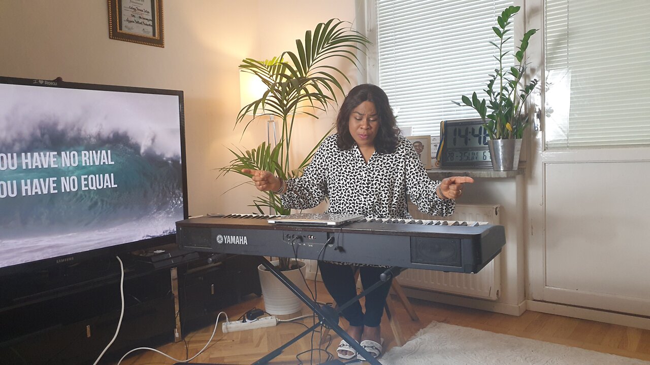 Vic playing an organ