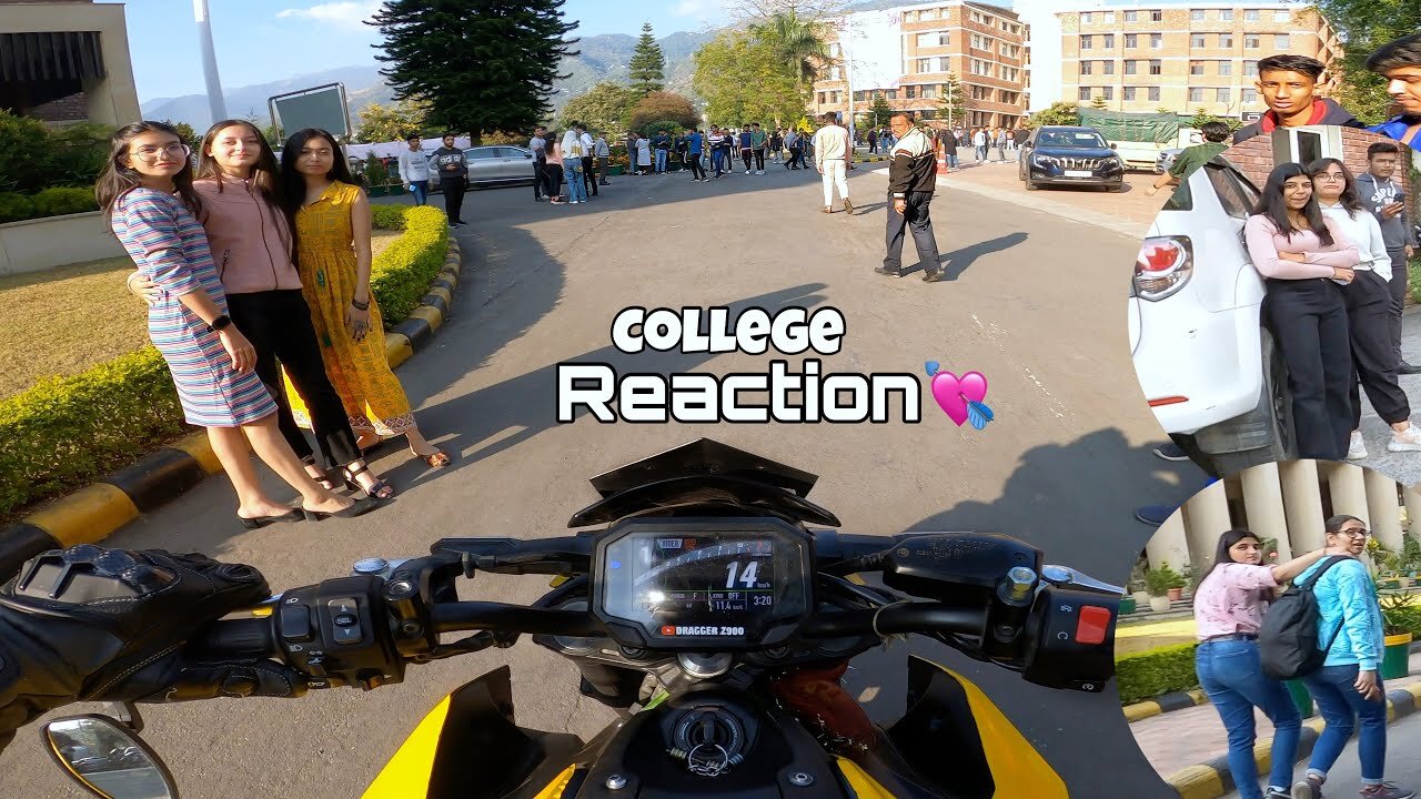 First Day in College with My Kawasaki Z900 _ Cute Girl Reaction _ Reving hard #z900 #kawasaki #bike