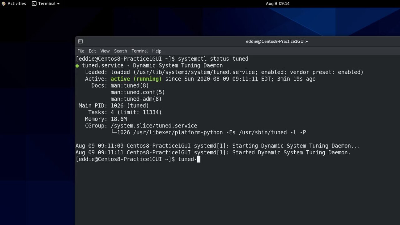 RHCSA v8 Practice Session: Manage tuning profiles