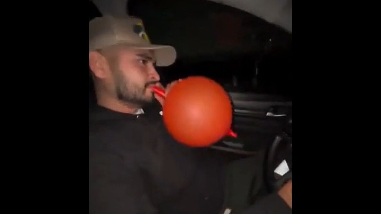 Total Moron Takes A Hit Of Nitrous While Driving On The Highway And Passes Out