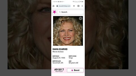 HAPPY 68 BIRTHDAY DIANA SCARWID