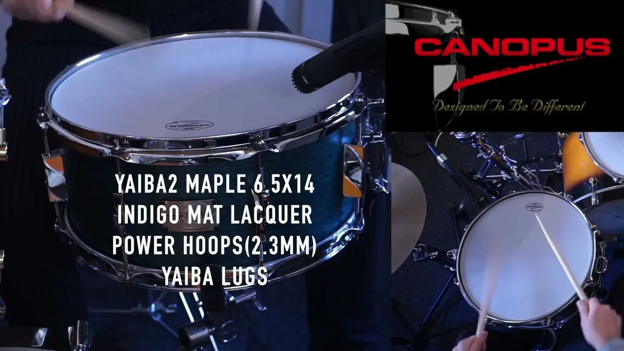 CANOPUS YAIBA Snare Maple 2 Indigo Mat Lacquer @mireksdroom