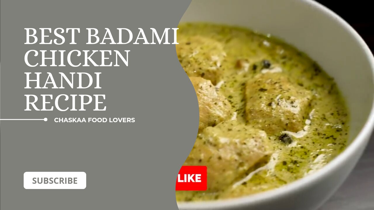 BADAMI CHICKEN HANDI _ CREAMY ALMOND CHICKEN RECIPE _ BONELESS CHICKEN GRAVY