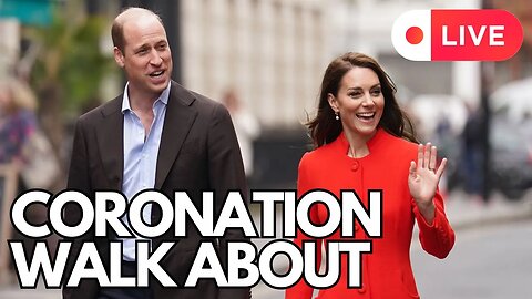 PRINCE WILLIAM AND PRINCESS KATE WALKABOUT and CORONATION TEA PARTY