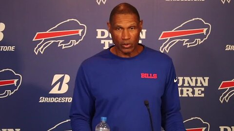 Bills defensive coordinator Leslie Frazier speaks to the media ahead of the first regular season game