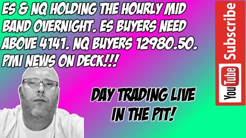 ES NQ In Range In Value PMI News - Premarket Trade Plan - The Pit Futures Trading