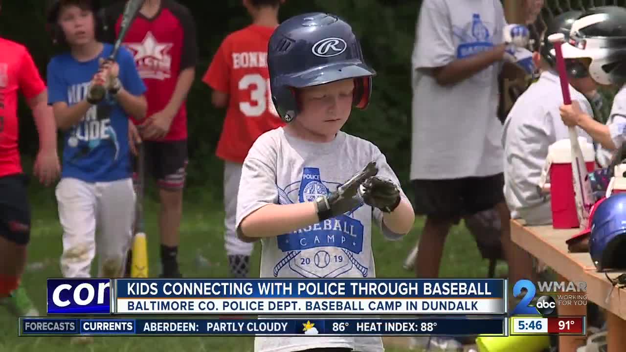 Kids connecting with police through baseball