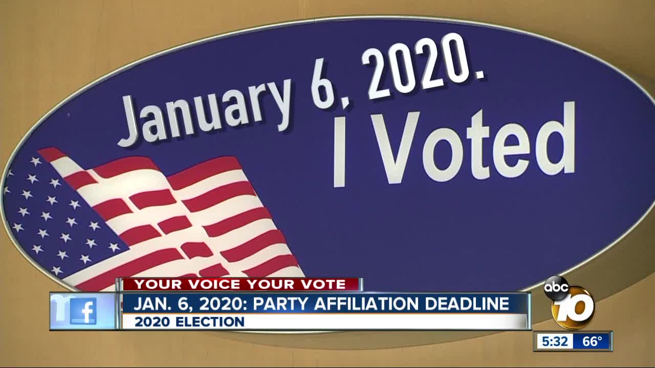 Your Voice Your Vote: Party Affiliation Deadline January 6, 2020