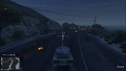 Grand Theft Auto V taking a tank for a spin