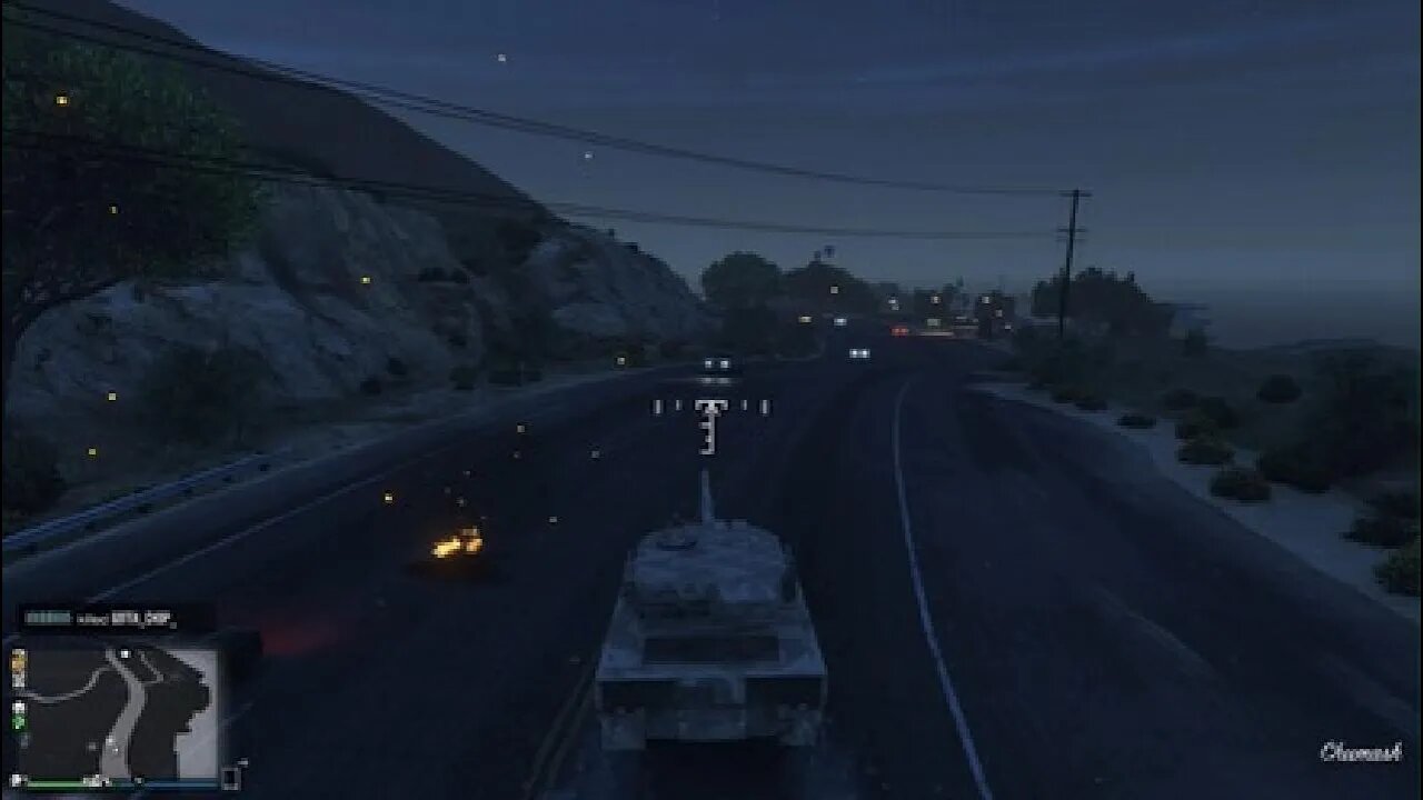 Grand Theft Auto V taking a tank for a spin