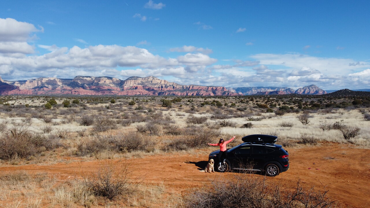 SOLO car CAMPING with COWS on BLM land in Sedona, AZ