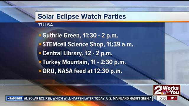 Solar eclipse watch parties across Tulsa