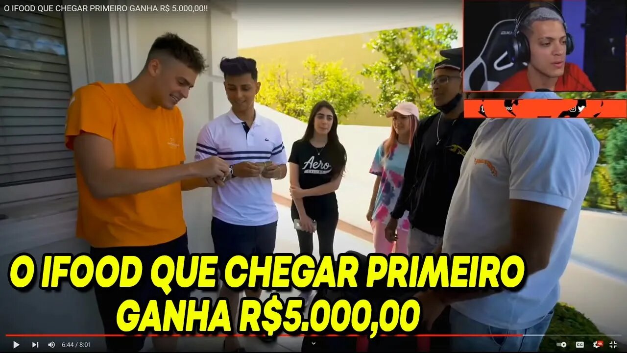 CEROL REAGINDO O IFOOD QUE CHEGAR PRIMEIRO GANHA R$ 5.000,00 | SemZero
