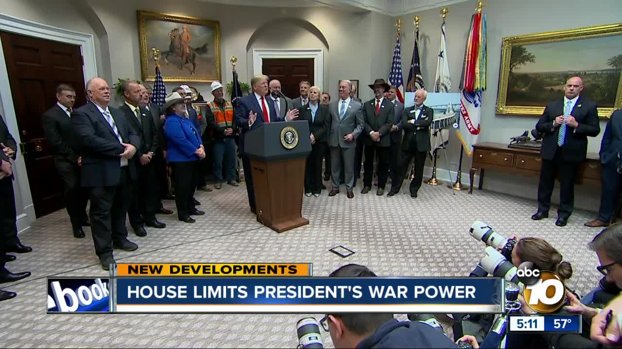 House limits President Trump's war power