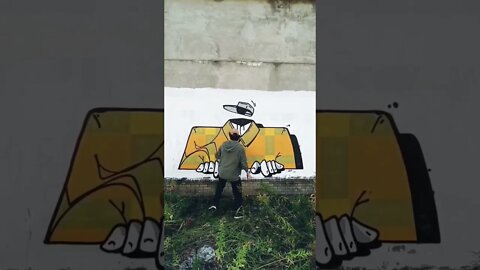 SUPER CREATIVE THROWIE 😁 #graffiti #throwup #throwie #shorts