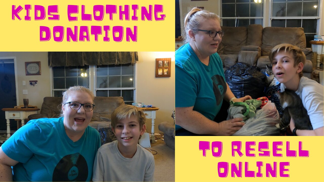 Kids Clothing Un-bagging Donated to Me for Reselling