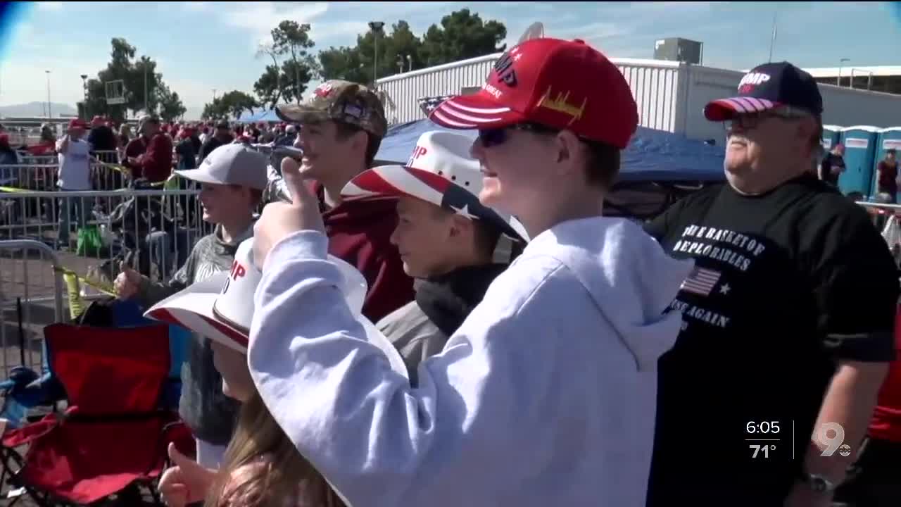 Dedicated Trump fans line up for Phoenix rally
