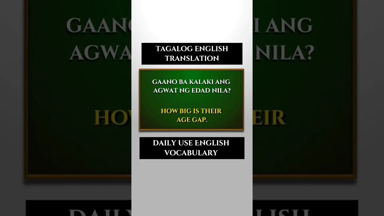 Lesson #26 Tagalog English Translation Daily use English vocabulary #englishtranslation #educational