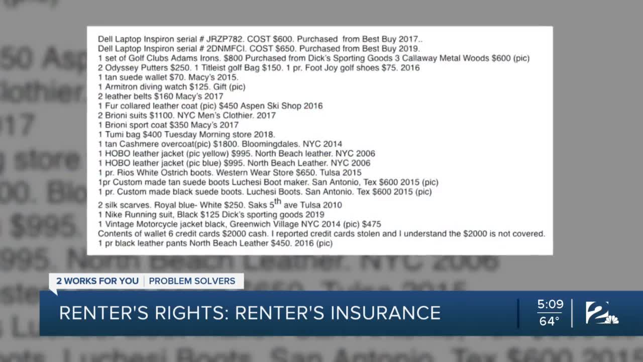 Renters' Rights: Tulsa man dealing with renters insurance headache after home burglary