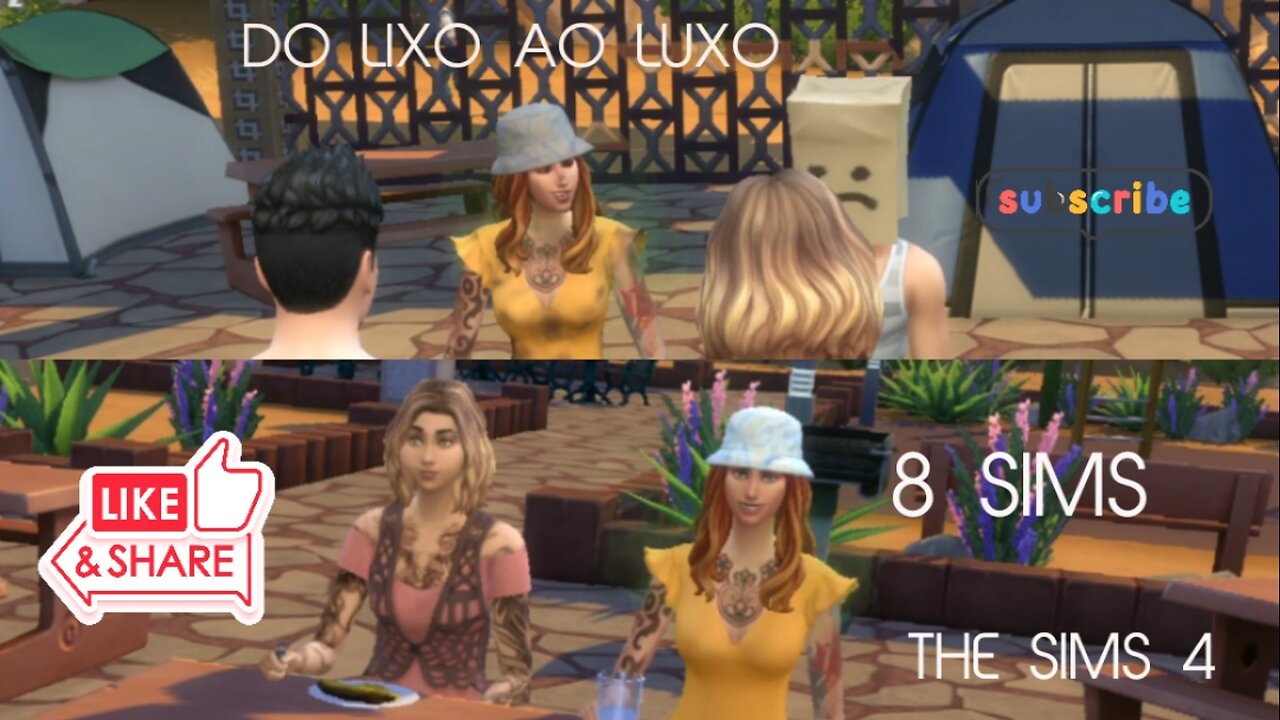 DO LIXO AO LUXO THE SIMS 4 8 SIMS #3 GANHANDO JARDINAGEM E AUMENTANDO O NÍVEL DE PESCA DE ANDREW