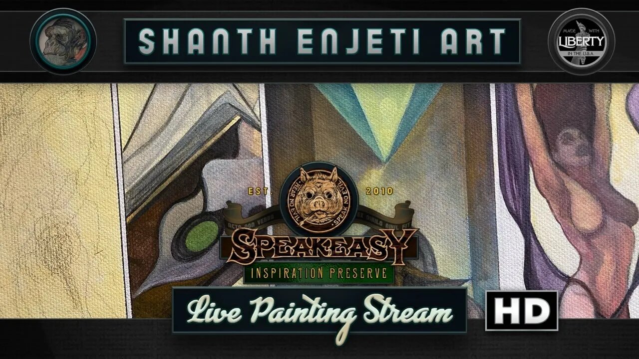 🔴 LIVE! Shanth Enjeti Art’s SPEAKEASY INSPIRATION PRESERVE! Painting Pulp Horror Comics!