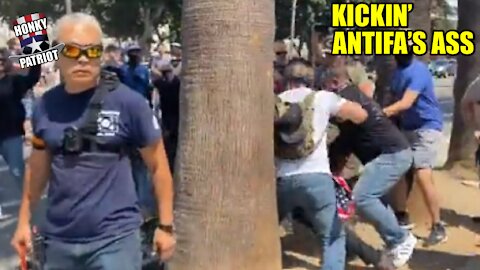 Patriots Kick Antifa’s Ass at Recall Newsom Rally in Los Angeles