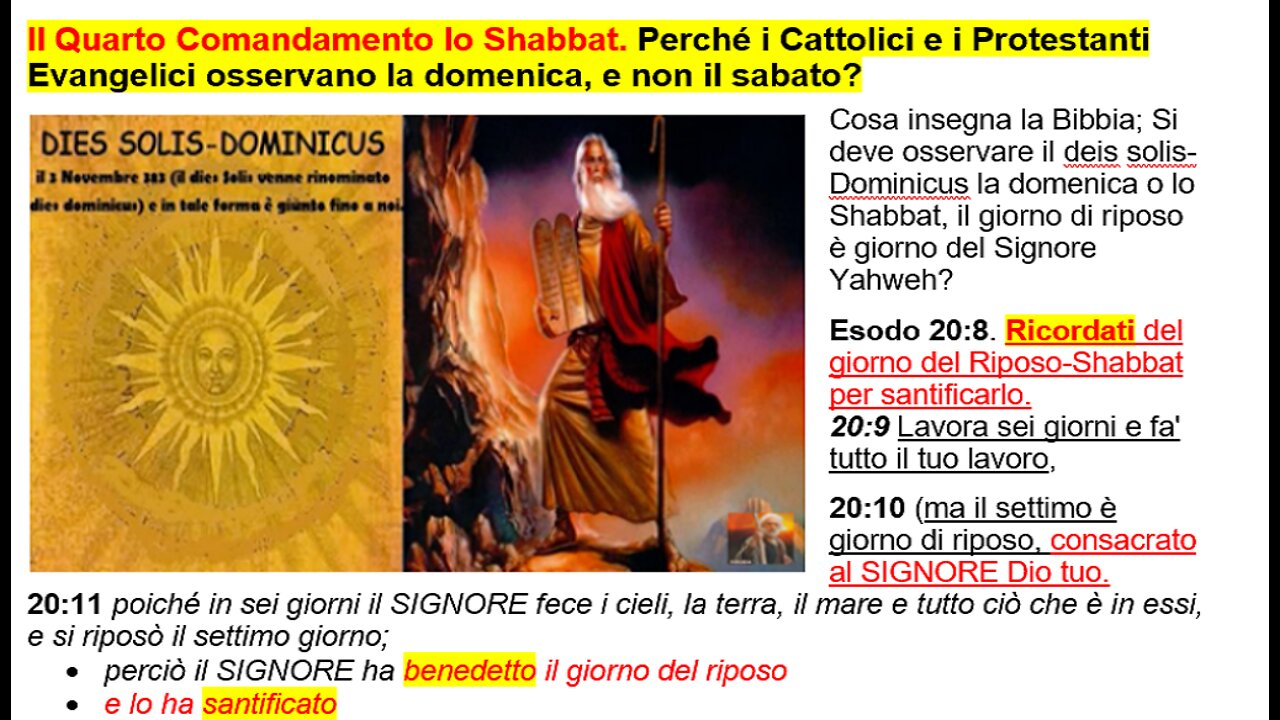 Tutta la verità sul Sabato, Il quarto Comandamento; Perché non viene osservato dai FALSI cristiani?