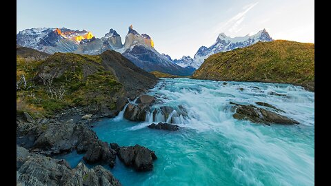 Alpha Binaural River Rapids and Brown Noise ASMR relaxing favorite 1 hour HD--