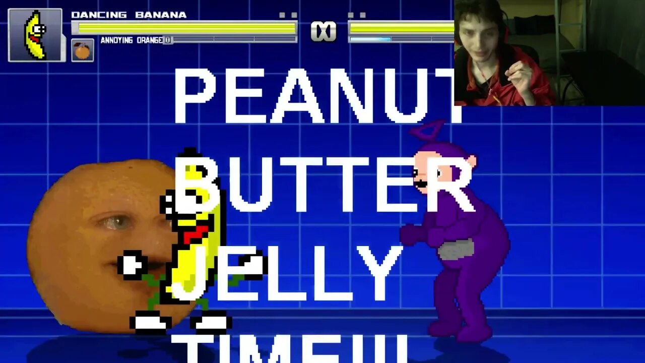 Fruit Characters (Annoying Orange And Dancing Banana) VS Tinky Winky In An Epic Battle In MUGEN
