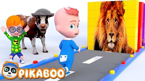 Learn Wild Animals and Fruits with Funny Baby Style PC Games | Pretend Play Cartoon with PiKaBOO