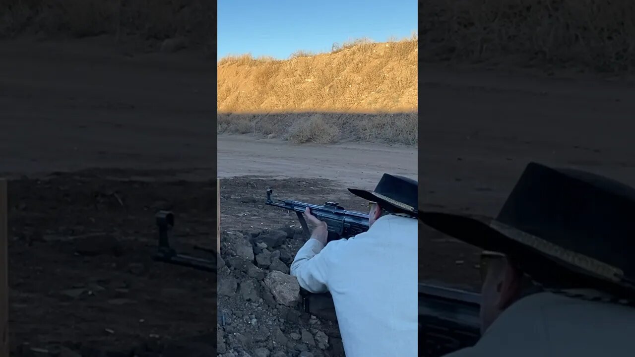 Cowboy assaults trench system with original full auto MP44