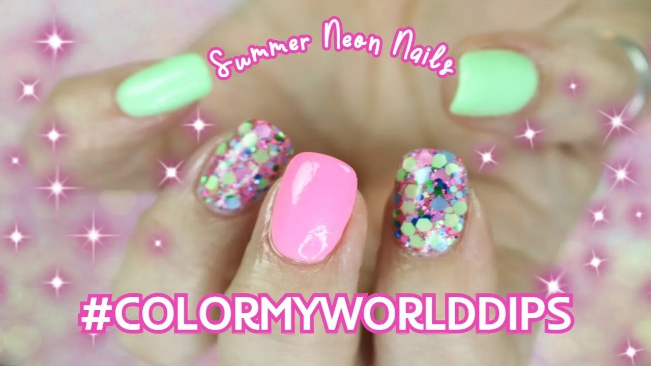 SUMMER NEON NAILS - COLOR MY WORLD DIPS l Sherri Ward