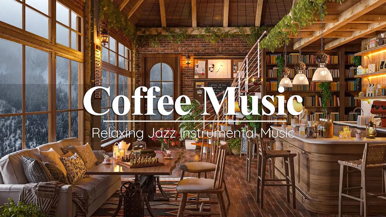 Cozy Winter Coffee Shop Ambience ☕ Warm Jazz Instrumental Music - Relaxing Jazz Music for Work