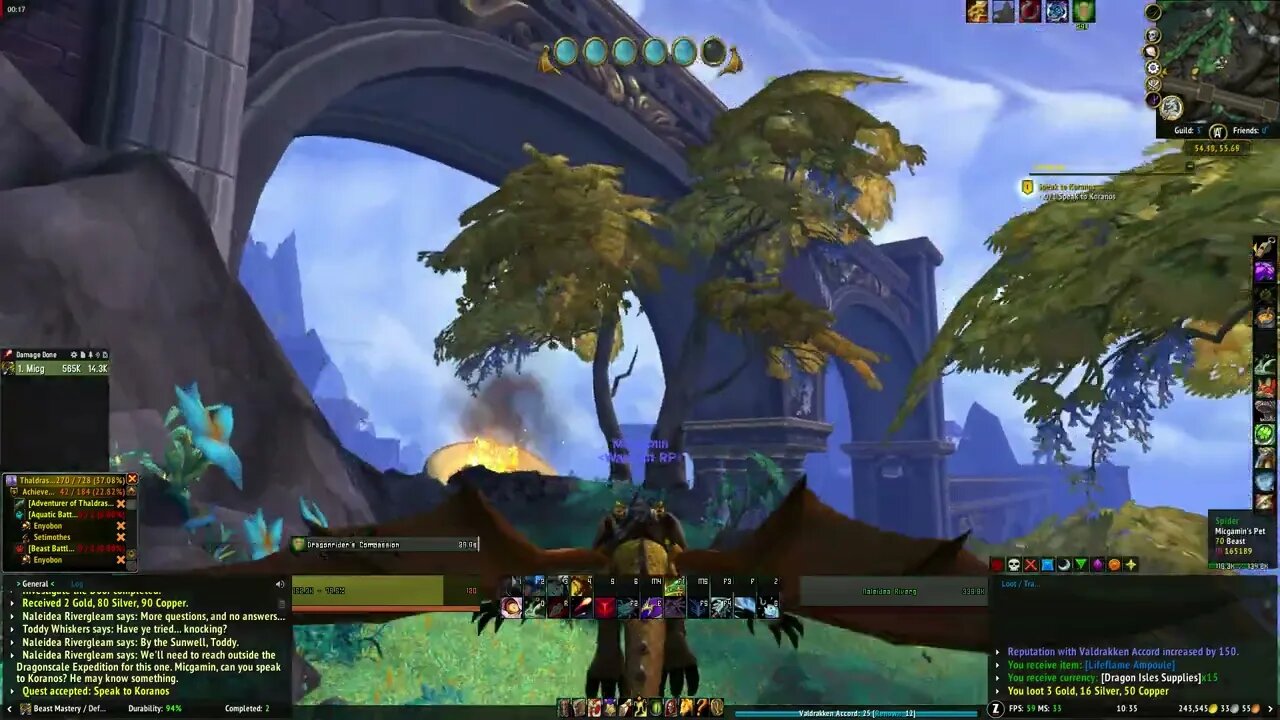 World of Warcraft Dragonflight Speak to Koranos