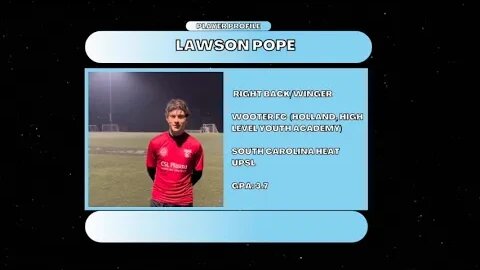 Lawson Pope (Right Back/ Winger, 3.7 GPA)