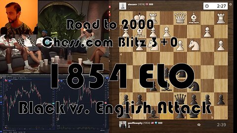 Road to 2000 #293 - 1854 ELO - Chess.com Blitz 3+0 - Black vs. English Attack