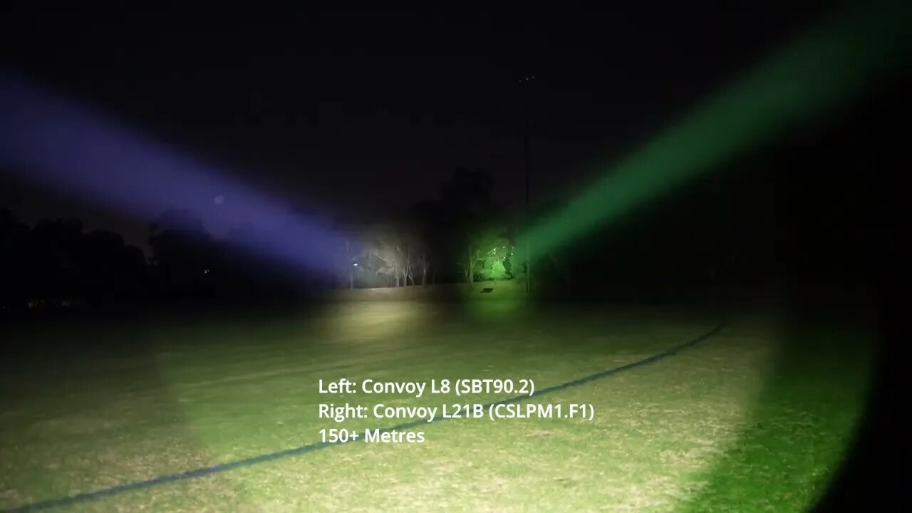 Flashlight Beamshot Comparisons: Convoy L8 (SBT90.2) vs L21B (CSLPM1.F1)